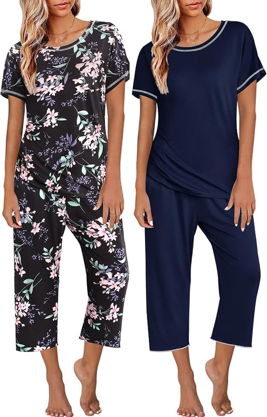 Black Flowers, Navy Blue