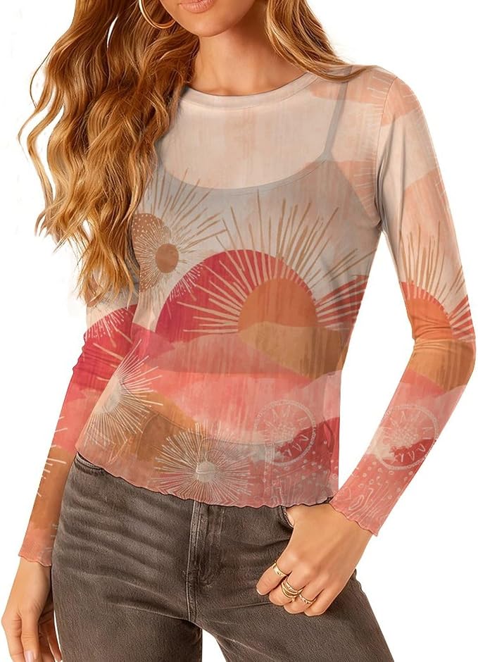 Orange Red Print