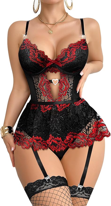Floral Black Red