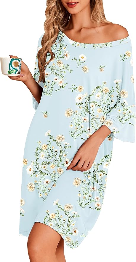 Cyan White Florals