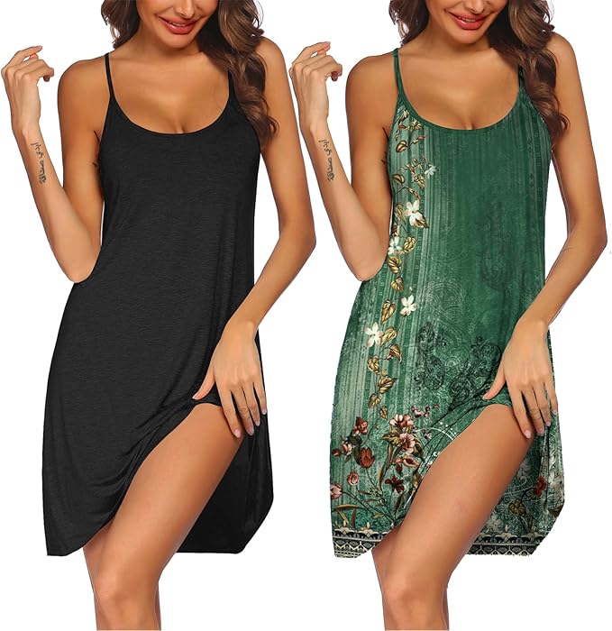 2 Pack Black & Green Floral