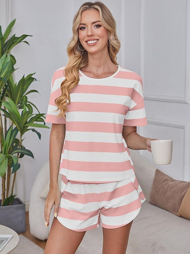 Pink White Wide Striped