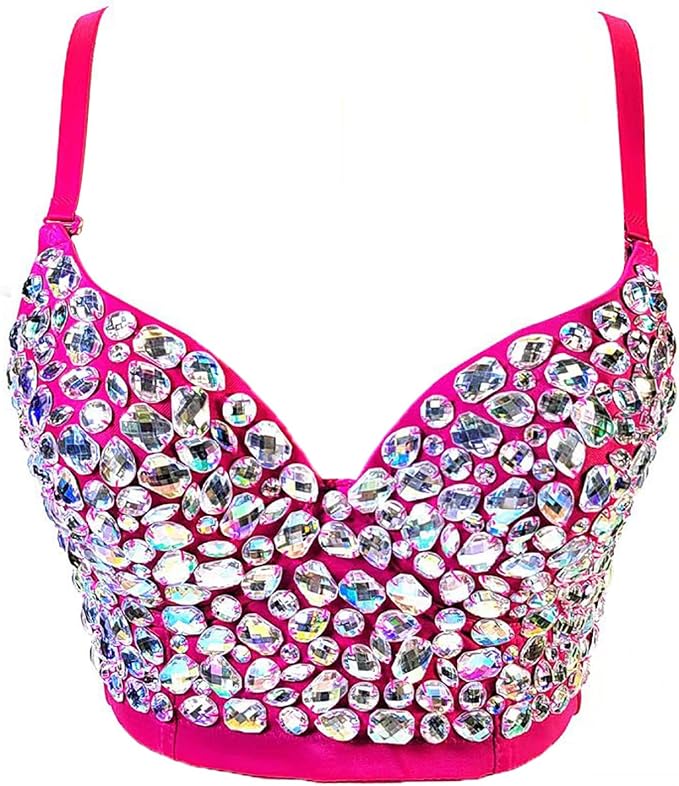 Rhinestone Diamond Bra Rose