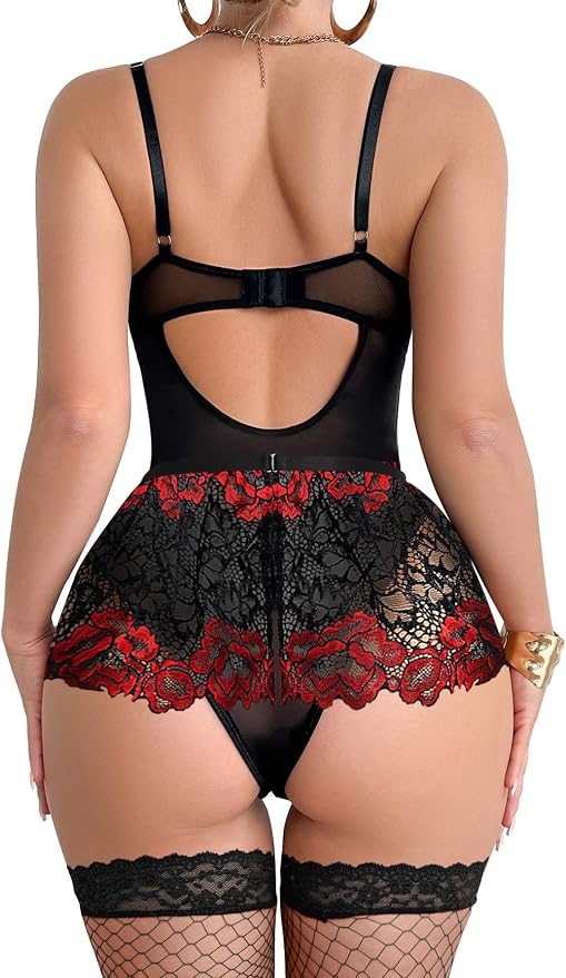Floral Black Red