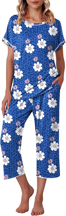 Blue Flower Leopard Print