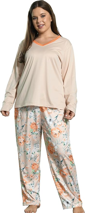 Beige/Orange Flowers