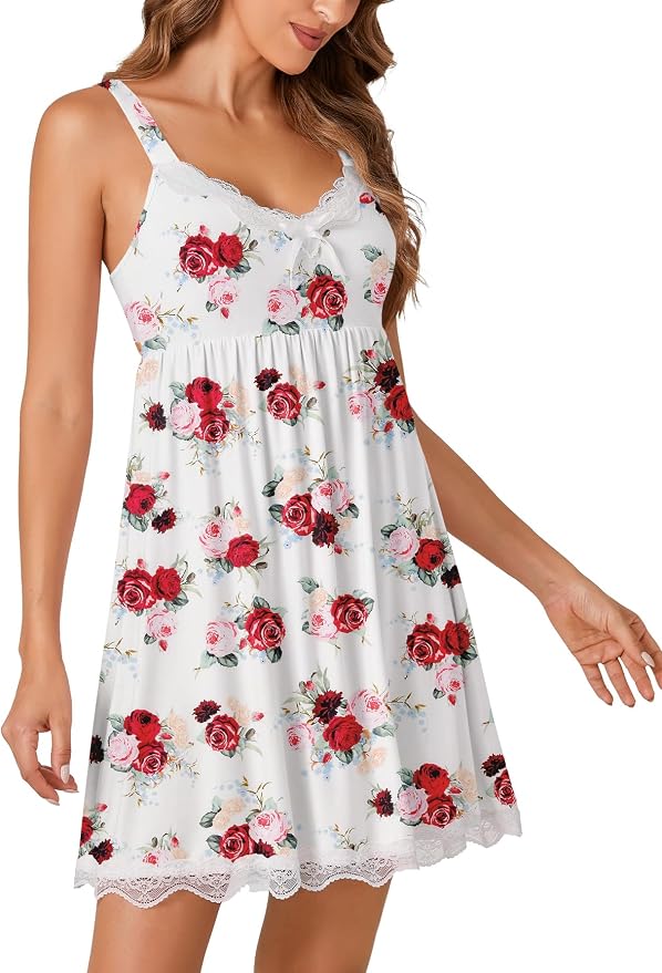 White-red Rose Print