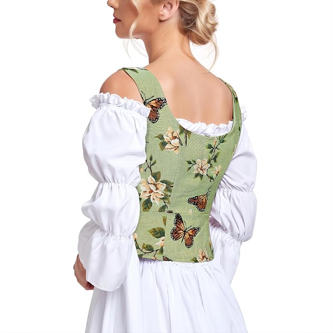 Green Floral Corset