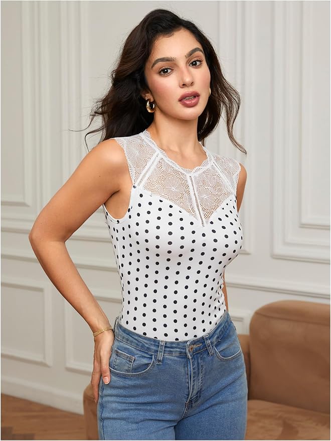 White Polka Dots