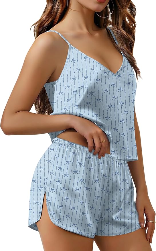 Blue Stripe Bow Knot