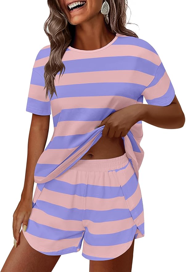 Purple Pink Wide Striped