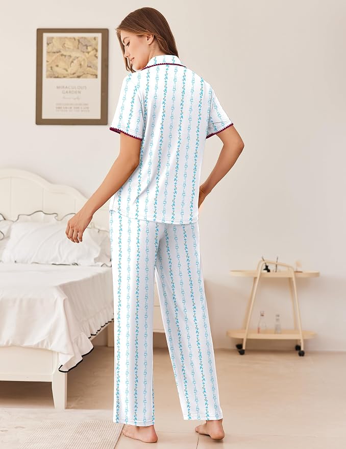 Blue Stripe Bow