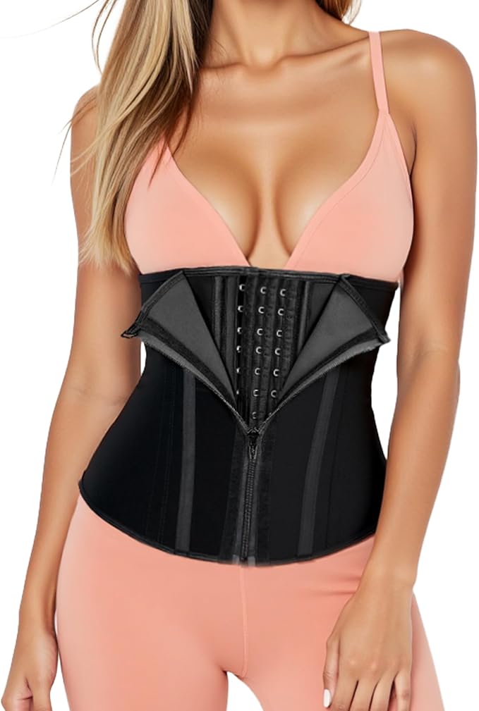 Black (11.5'' Short Torso, 9 Steel Bones, Zipper)