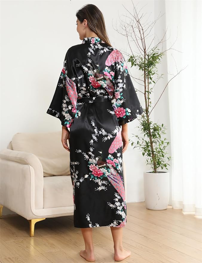 Peacock Floral Black