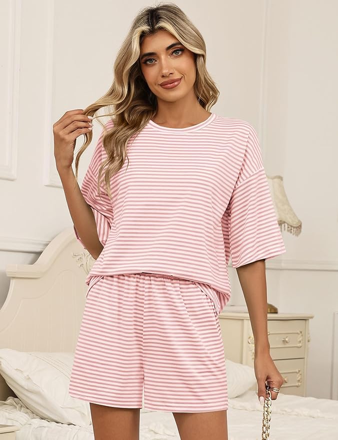 White Pink Striped