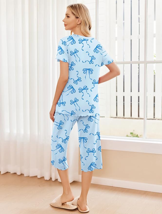 Blue Bow/Navy Bloom