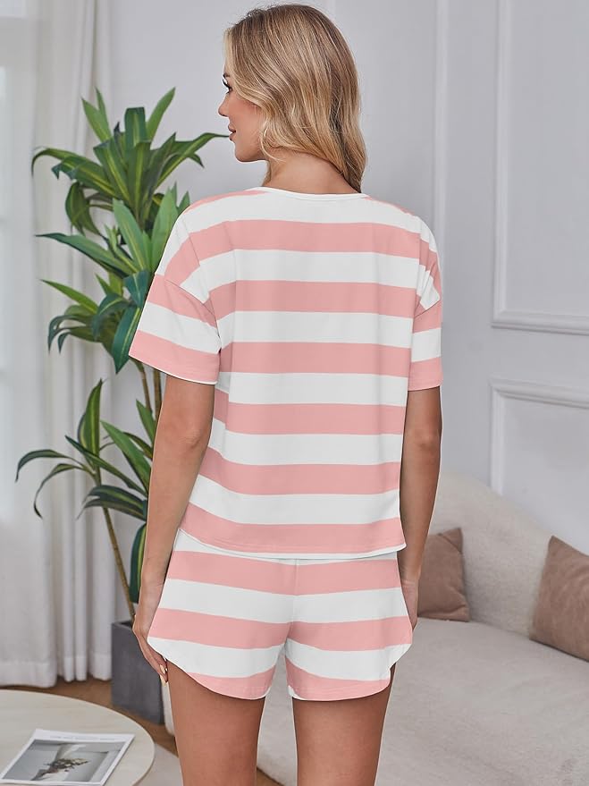 Pink White Wide Striped