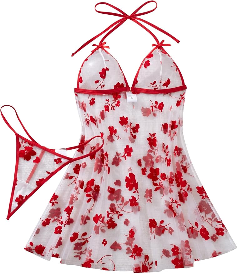 Tie-strap Red Flowers