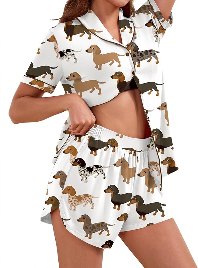 White Dachshund Print