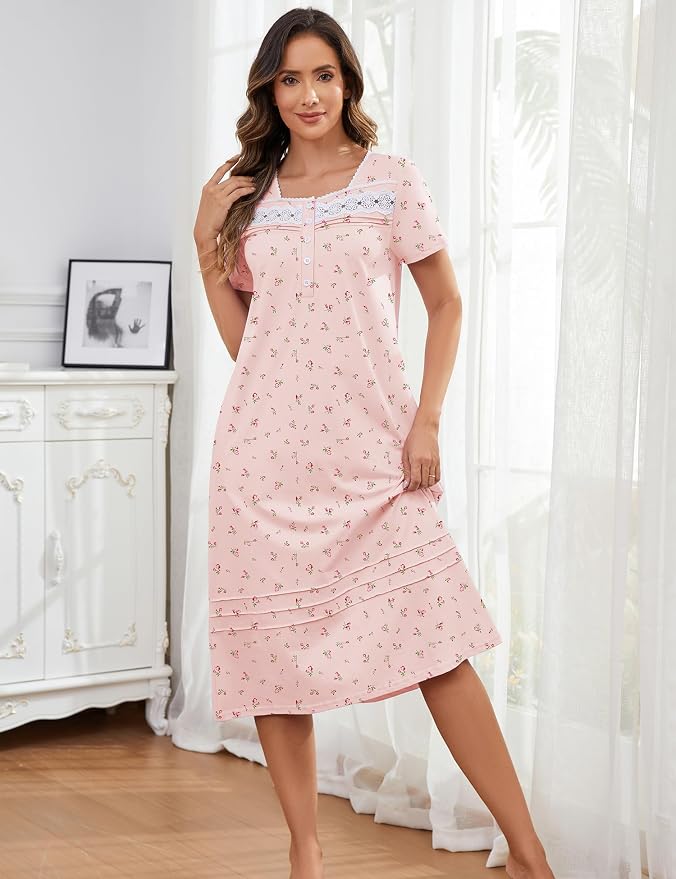 Short Sleeve-pink Flower