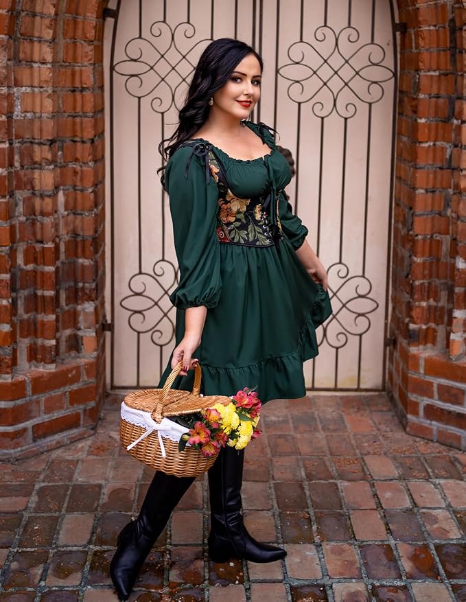 Black Green Floral