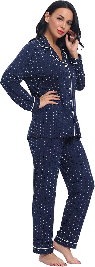 Long-navy Polka Dot