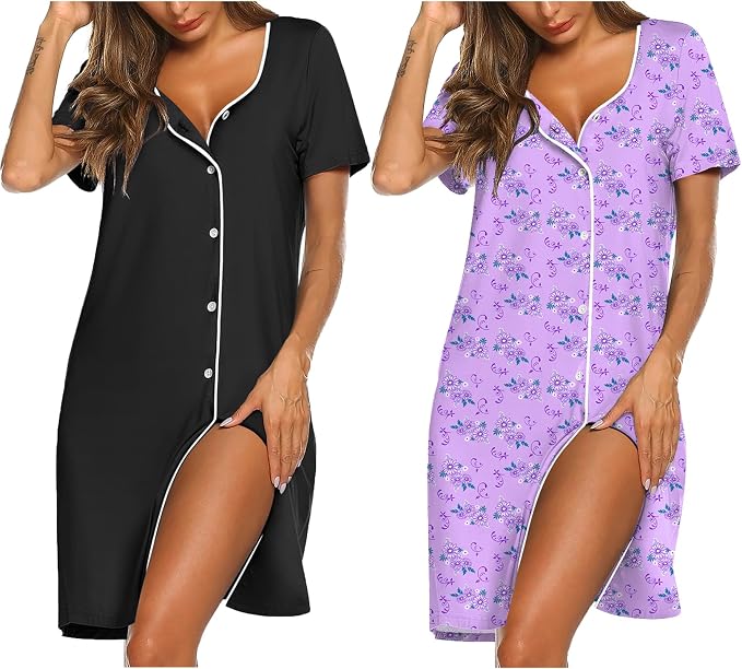 Black/Lilac White Florals