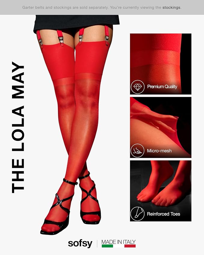 B07 | 1 Pair - Sheer Stockings | Red