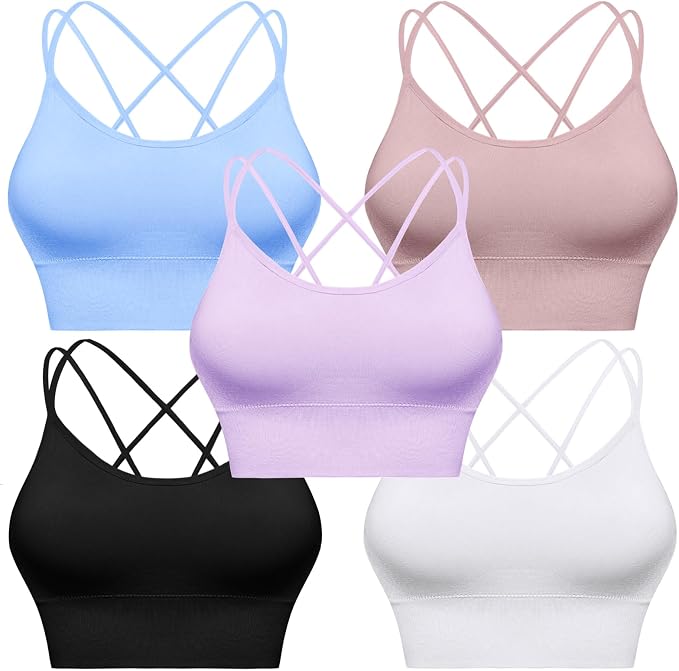 5 Pack-black+white+lavender+light Blue+nude