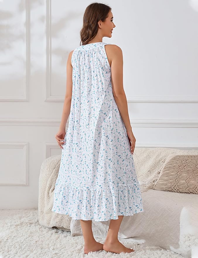 100% Cotton White Background Gradient Blue Flower119