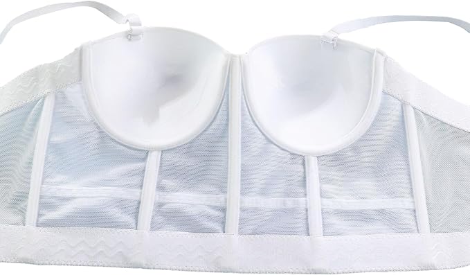 Mesh Breath Crop Top White