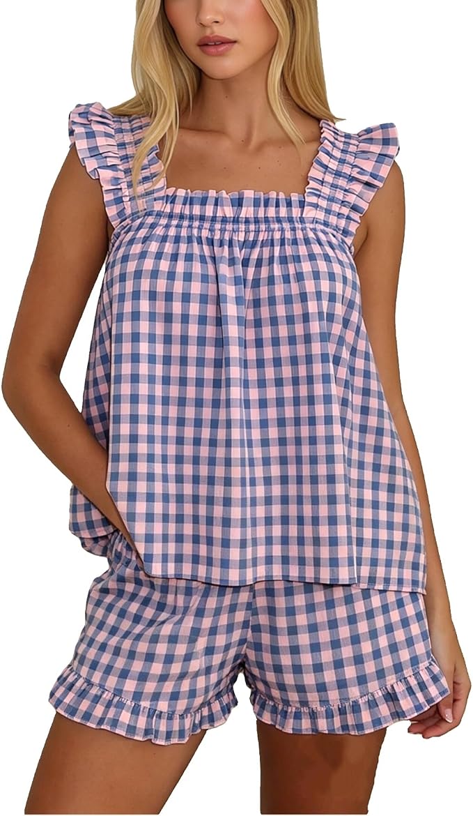 H-ruffle Purple Plaid