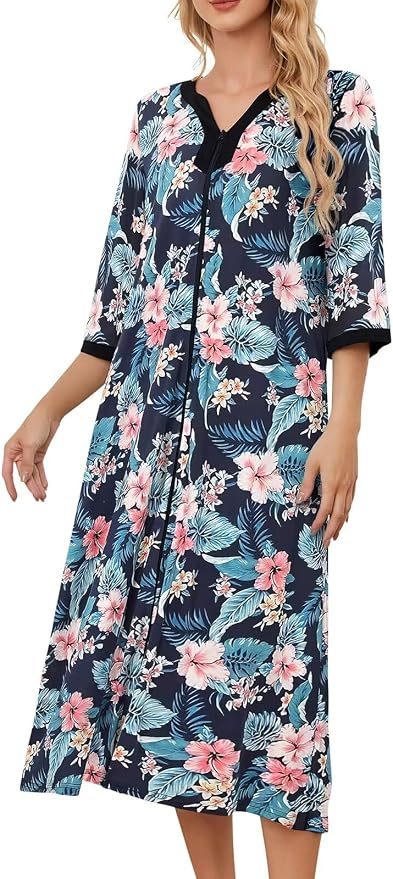 Navy Blue Pink Flower