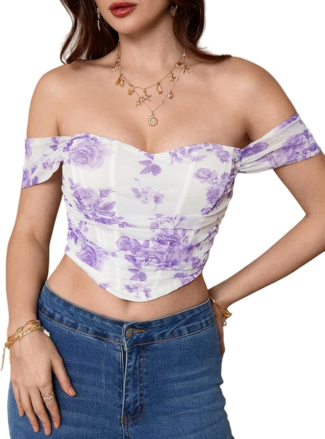 White and Purple Floral