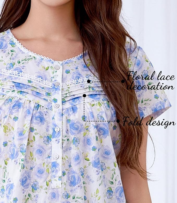 Woven-100% Cotton White Background, Deep Blue Rose