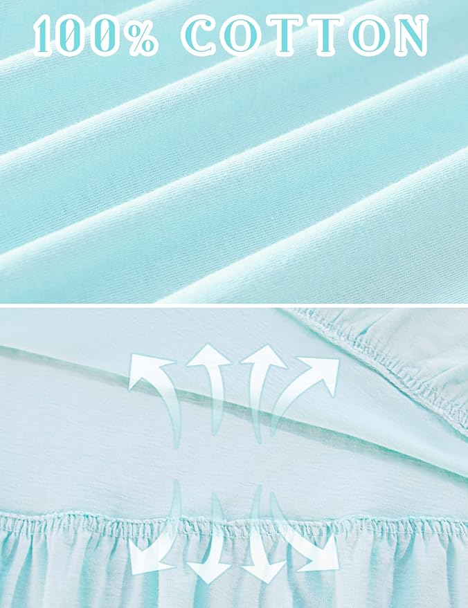 100% Cotton Aqua Green