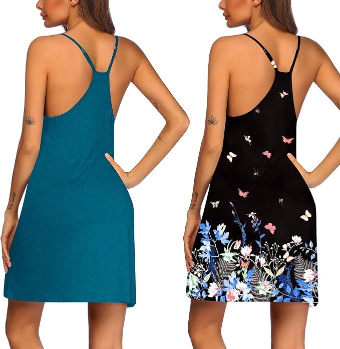 2 Pack-blue Green & Butterfly Print