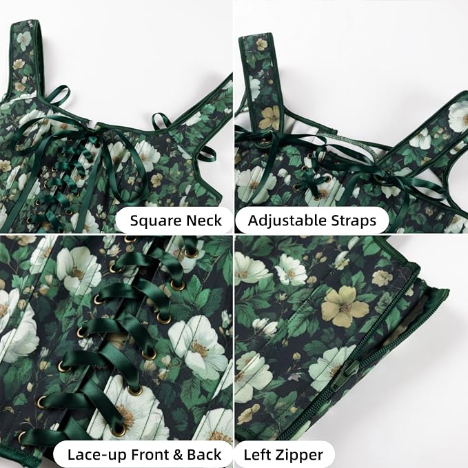 Green White Floral