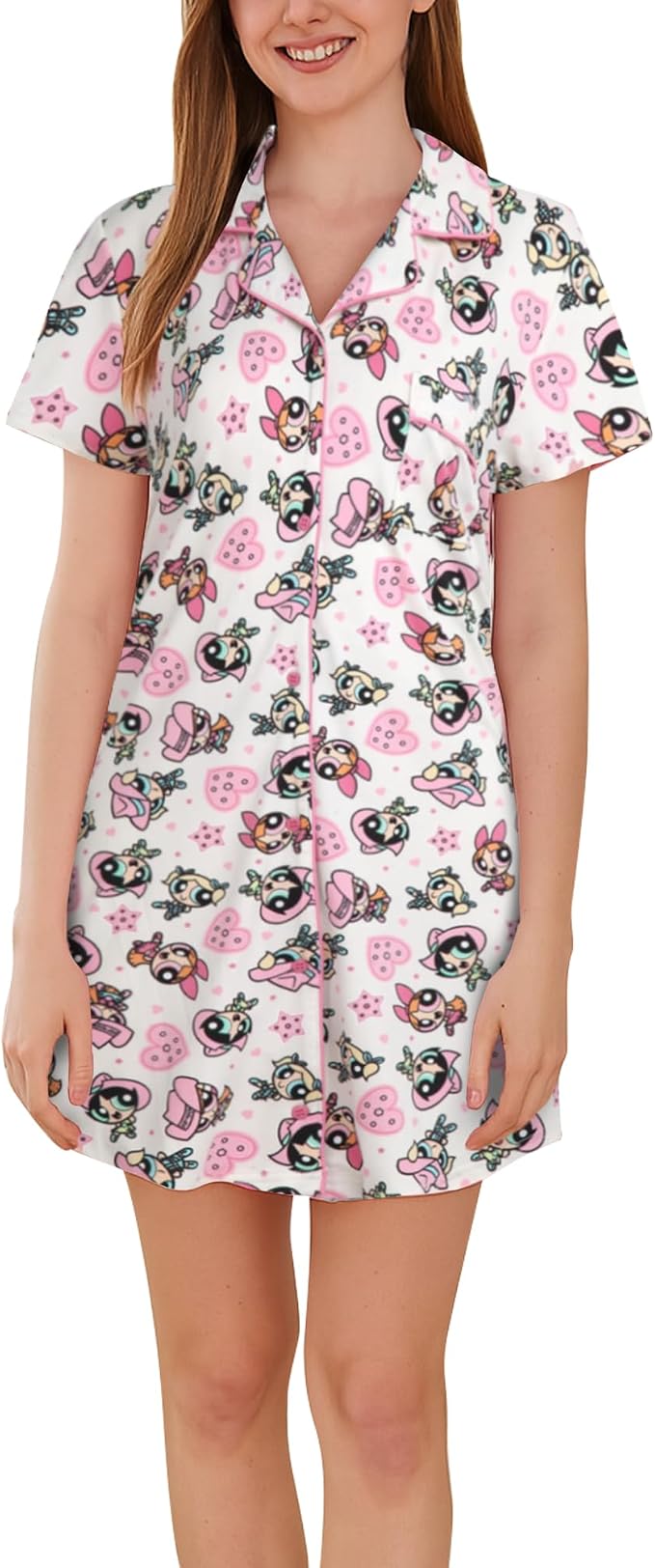 Cream Powerpuff Girls Cowgirl Stars & Hearts Print