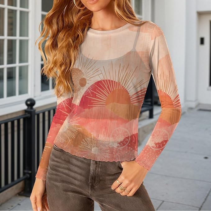 Orange Red Print