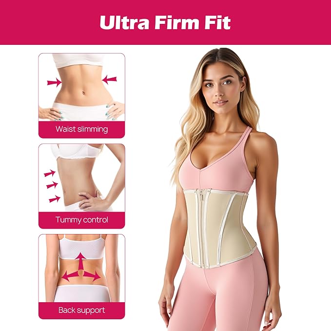 Beige (11.5'' Short Torso, 9 Steel Bones, Zipper)