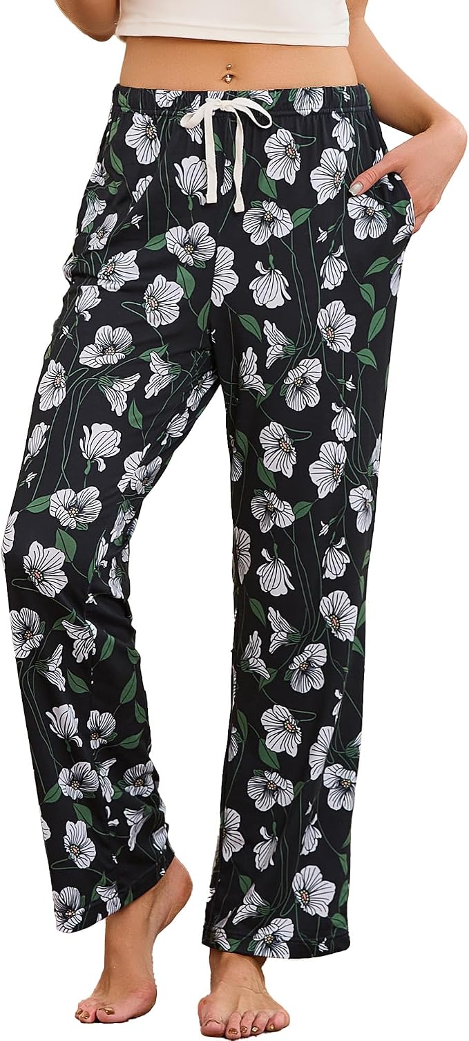 White Floral-black