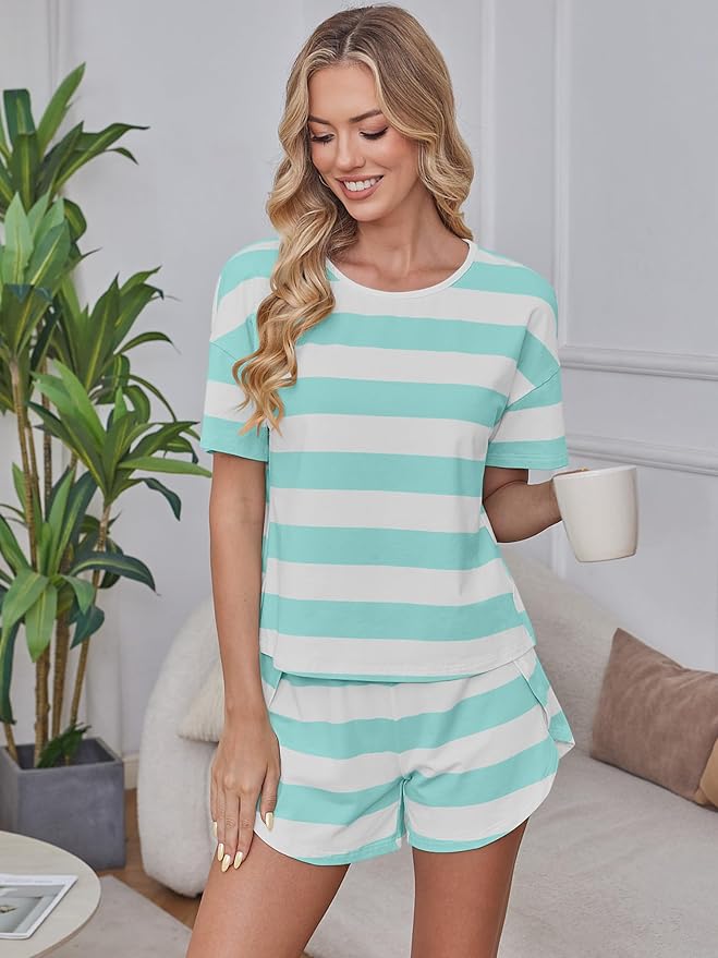 Green White Wide Striped