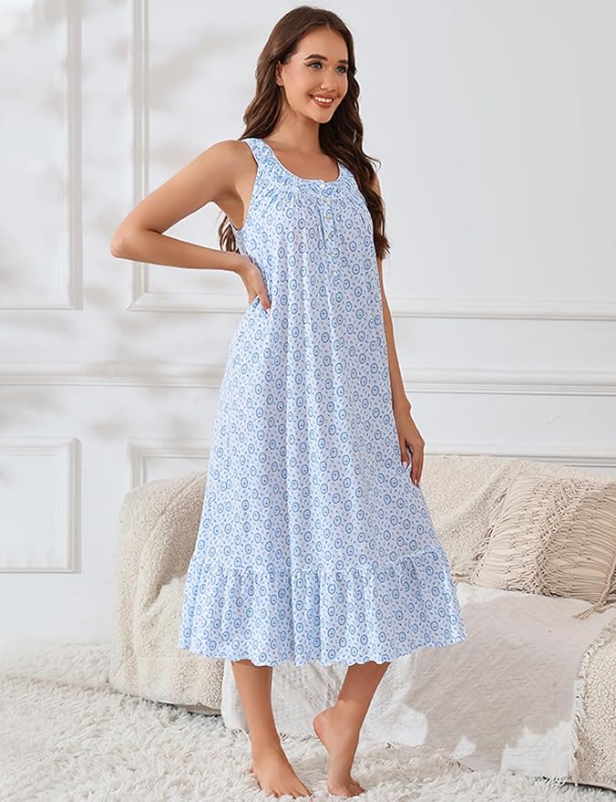 100% Cotton White Background, Blue Size Dots