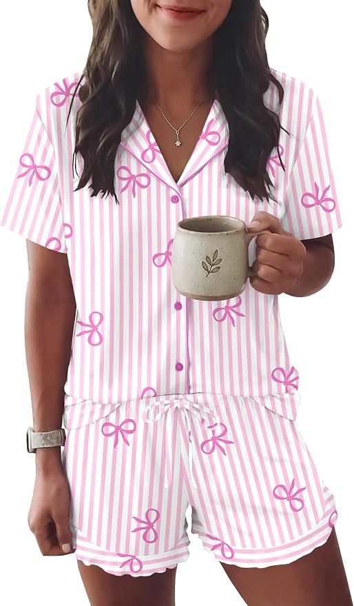Pink Stripe Bow