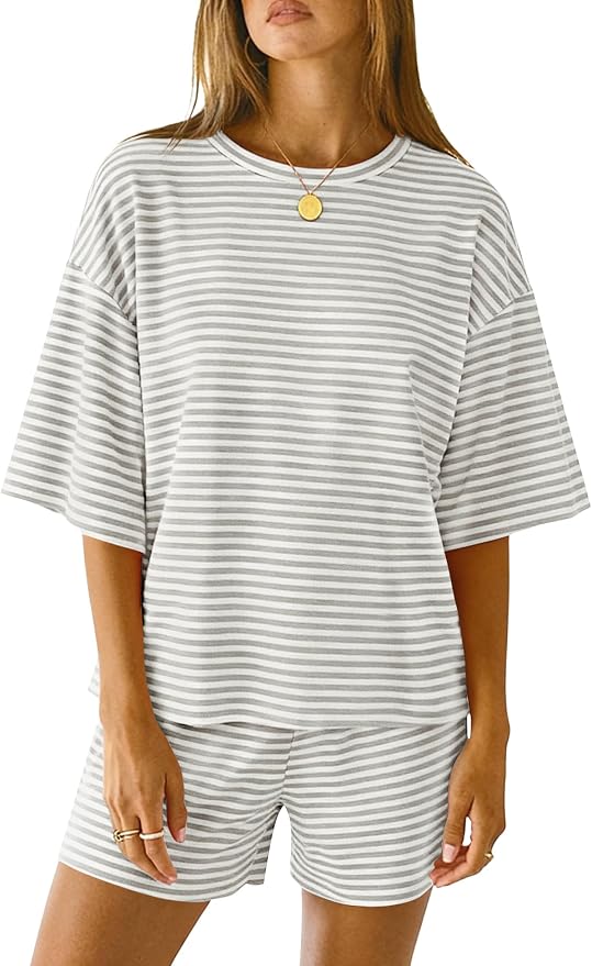 White Grey Striped