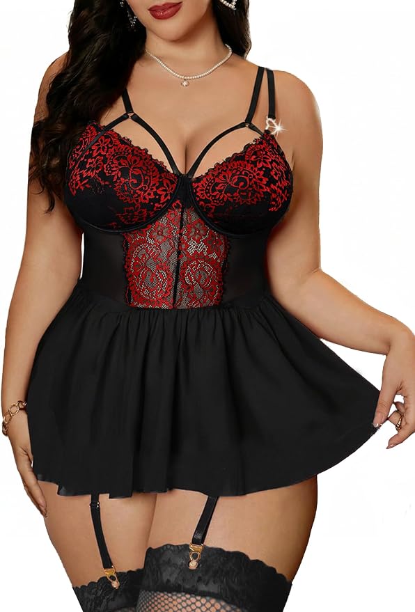 Black Red Floral