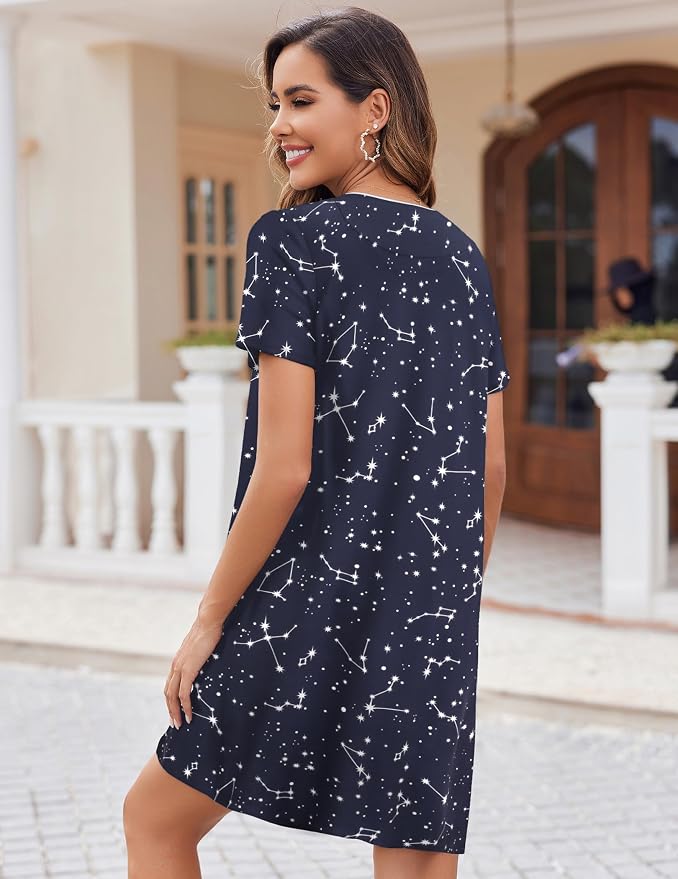Grey Floral/Blue Star