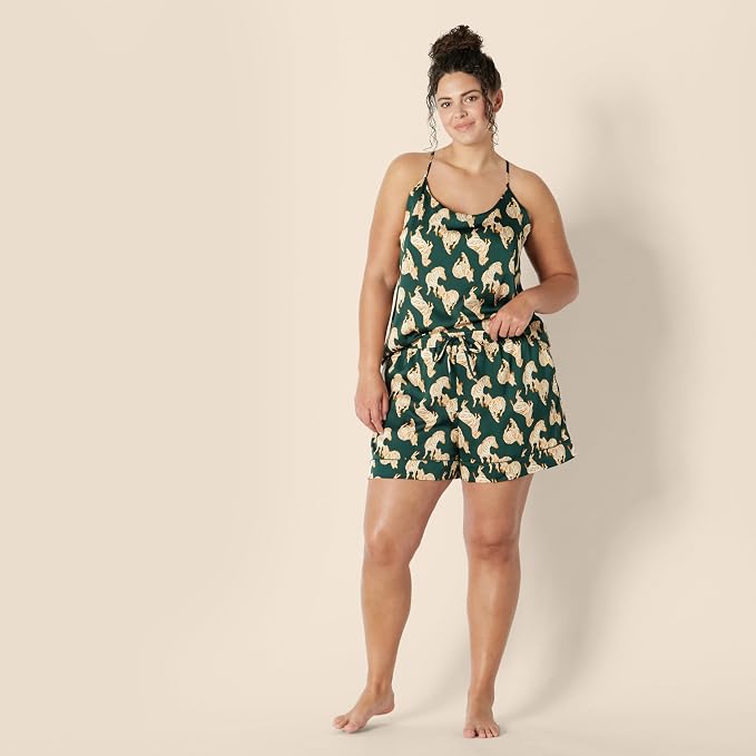 Dark Green Beige Zebra