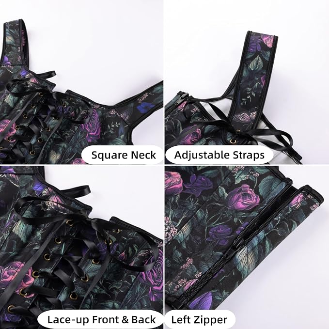 Black Purple Floral